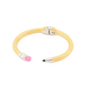 BETSEY JOHNSON Yellow Yellow Enamel Pencil Bangle Bracelet
